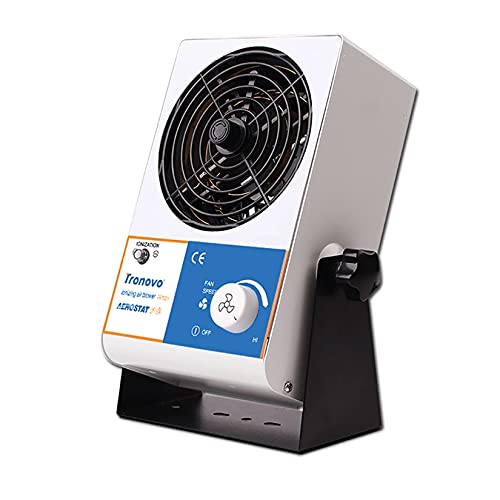 LeTkingok TR7001 Electric Ion Fan, Desktop Electrostatic Eliminator Destaticizer Industrial Adjustable Ionizing Air Blower Ionization Fan