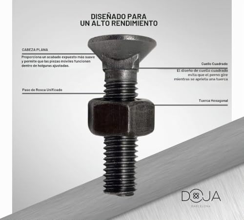 Miniatura 2 de Doja Industrial Tornillos Arado Pack 20 Tamaño: 10 X 40 Mm Tornillo Cabeza Plana Pernos De Arados En Acero Agricultura, Ferreteria