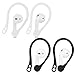 UKCOCO 2 Pares Gancho de Oreja Titular para AirPods - Gancho de Silicona Ganchos para la Oreja Antideslizantes para Correr al Aire Libre Compatible con AirPods 1 y 2 (Blanco + Negro)