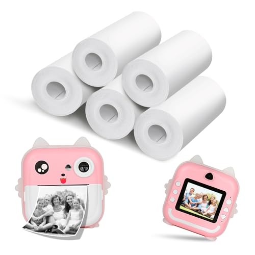Jirmerp 5 Rotoli di Carta Termica di Ricambio per Macchina Fotografica Bambini Carta da stampa per...