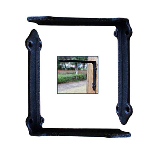 Soporte de estante de soporte vintage, estantes flotantes en ángulo recto montado en la pared, estante de hierro fundido antiguo montado en la pared, con tornillos, para jardín, patio, interior y