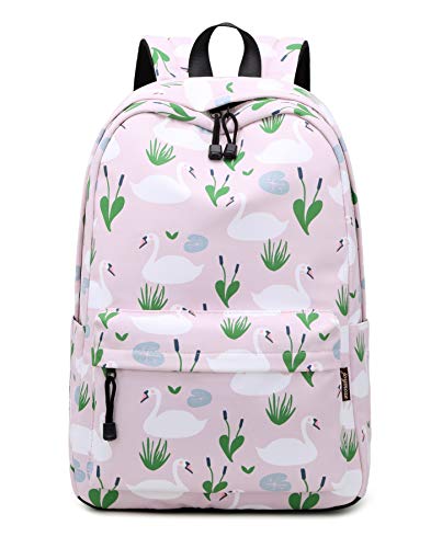 Acmebon Sac à Dos Style à la Mode Décontracté pour Filles avec Motifs Imprimés pour Ordinateur Portable Jusqu’à 14" (Cygne) Cover