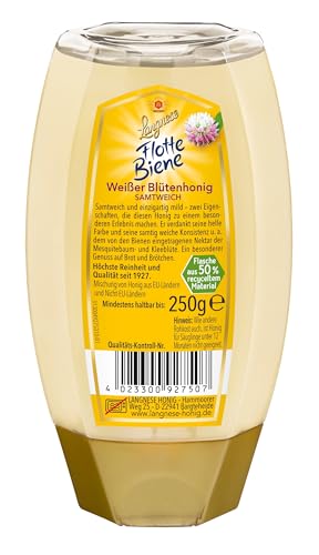 Langnese Flotte Biene Weißer Blütenhonig samtweich, 250g