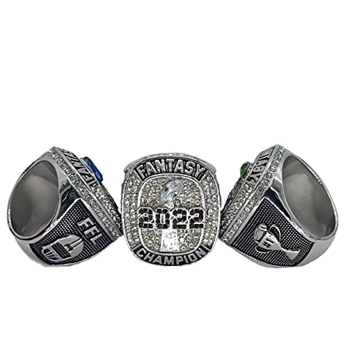 Kuseli 2022 Fantasy Football Championship Ring FFL MVP Trophy Prize for Fans Mens' Souvenir Gift Size 8-14 (11,with Box)