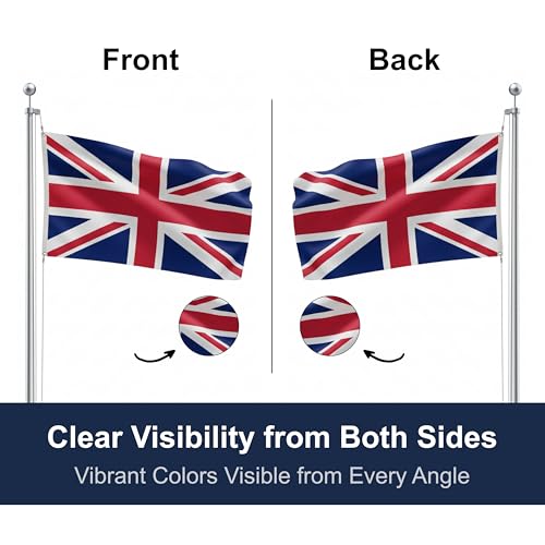 Grand drapeau Angleterre 3'x5' résistant intempéries pavillon UK extérieur - 3