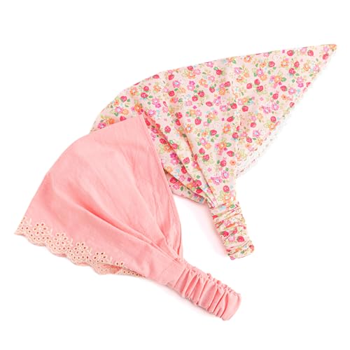 Little Girls Bandana Head Scarf/Headband - Country Floral (Kids Ages 3 to 8 Years)