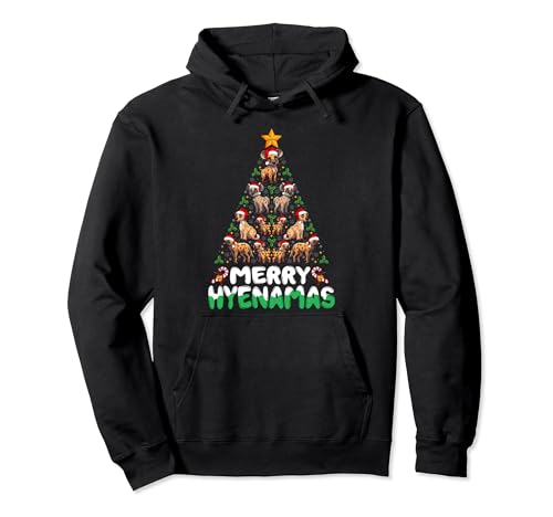 Animal Hyena Xmas Shirt Merry Hyenamas Christmas Tree Sudadera con Capucha