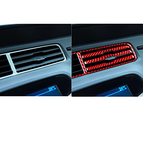 Image of NVCNX Genuine Premium Carbon Fiber Dashboard Center Airbrush Outlet Frame Line Trim Cover Sticker Decal Car Interior Accessories Compatible with Chevrolet Camaro 2010 2011 7PCS Red