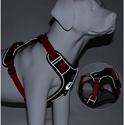 Suppneed Dog Harness, No Pull Dog Adjustable Harness Reflective Soft Padded Dog Harness Vest, Easy Control Service Outdoor Pet Oxford Harness With Sturdy Handle For Training Walking, Black #TOP5