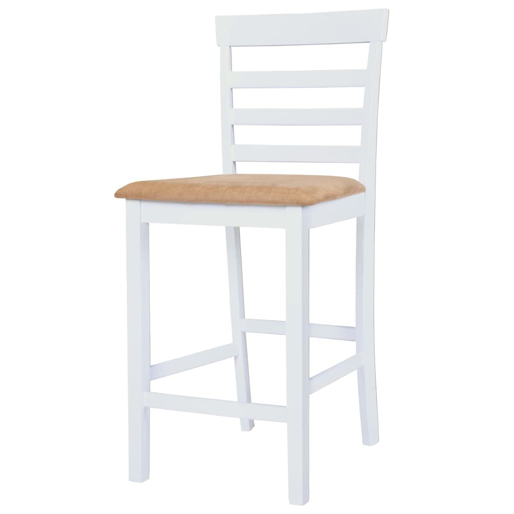 Mesa de bar con sillas de madera maciza de 5 piezas, color marrón y blanco, juego de comedor para muebles de comedor con 1 mesa y 4 sillas, conjunto de muebles para terraza, balcón, comedor