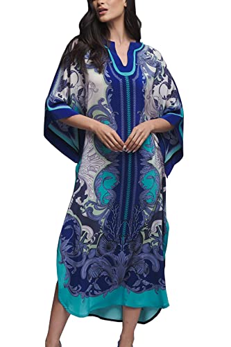 Kimono largo bohemio con diseño maxi caftán fluido y corte de talla grande