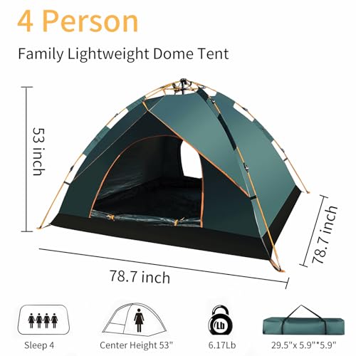 Carpa automática para camping 3-4 personas ligera portátil miniatura 5