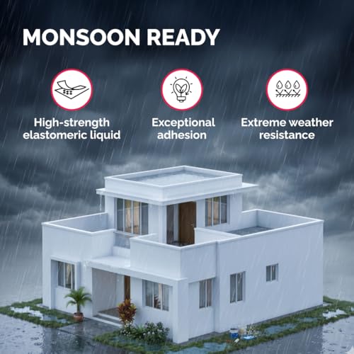 Image of Nerolac Perma Damp Protect Exterior Waterproof Coating (1L) | High Strength Elastometric Liquid | 150% Film Elongation, 1mm Crack Bridging | 5 Years Waterproofing Protection |Terrace, Roof, Walls