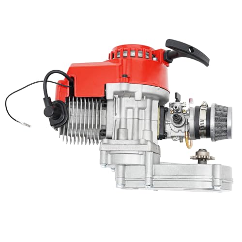 chennnls Motor Completo Mini de 49CC, 2 Tiempos, Motor Completo, Mini Caja de Cambios y Carburador para Pocket Bike, Arranque de Motor, para Pocket Bike, Mini Dirt Bike, ATV 49cc 50cc