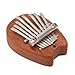 Mini Kalimba 8 Keys Finger Piano Clear Pleasant Sound Portable Thumb Piano Pendant with Hanging Rope (XA67 Cat Head)