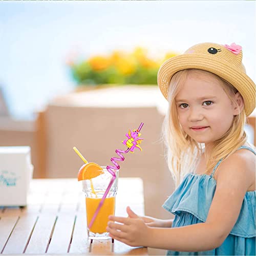 Ulifemall Reusable Drinking Straws, Dinosaur Party Favors Party Decorations Dinosaur Plastic Straws Safari Jungle Kids Birthday Dinosaur Party Supplies For Family Or Party Use - Pack Of 6 #TOP3