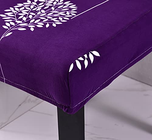 Happydog Modern Stretch Dining Chair Covers Removable Washable Spandex Slipcovers For High Chairs Kitchen, Dining Room, Hotel, Ceremony 2/4/6Pcs Chair Protective Covers (Purple, Set Of 6) #TOP5