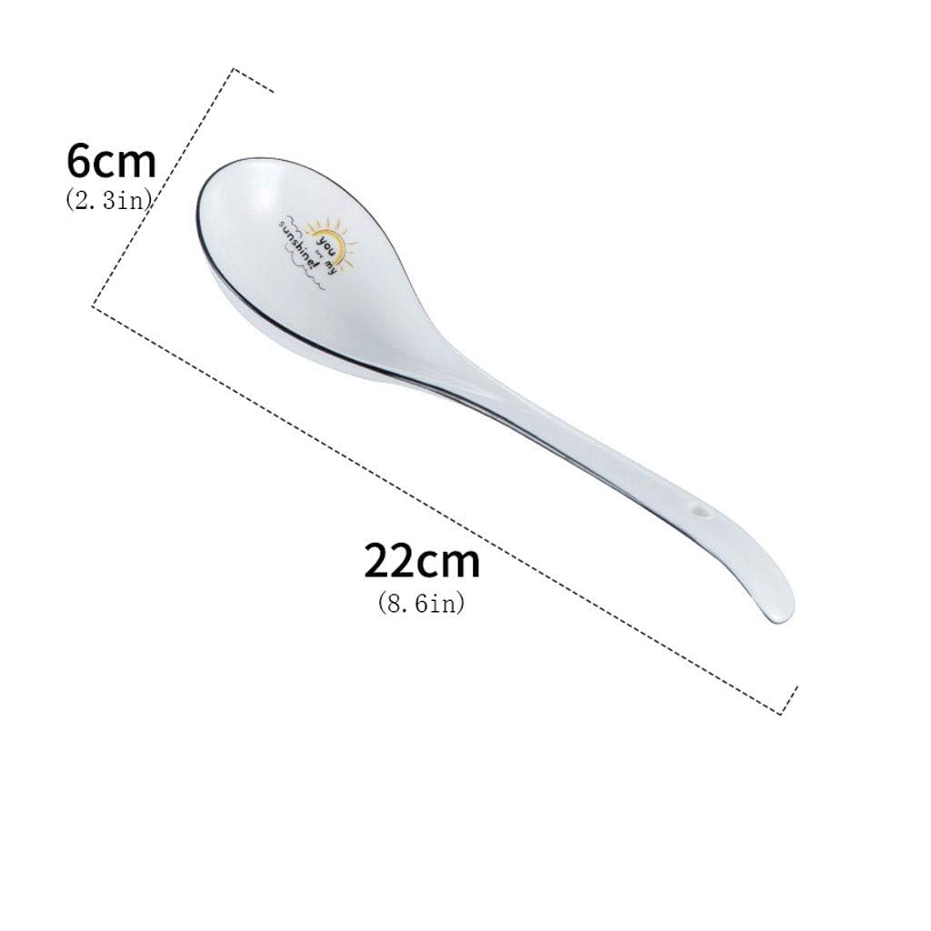 Cuillères à dîner Cuillère à Long Manche en céramique pour la Maison - Grandes cuillères à Soupe, Lot de 4 - Petites,4 Pack-Small