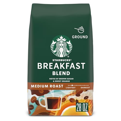 Starbucks Ground Coffee, Medium Roast Hot or Iced Coffee, Breakfast Blend, 28 oz ​