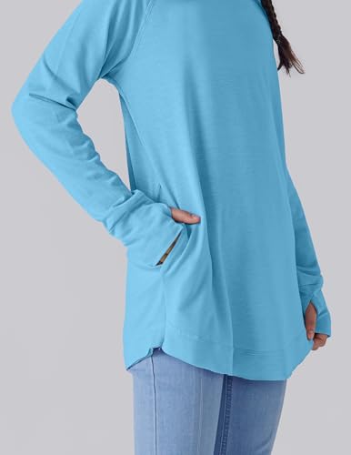 Image of Liberty Pro 2-Pack Girls' Loose Fit Long Sleeve Tunic Tops with Pockets and Thumb Holes, Casual T Shirts for Tween Kids