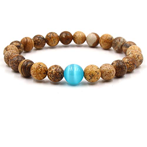 Bracelet opale 10 mm et pierre d'agate naturelle bijoux de mode