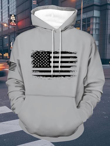 ZOCAVIA Mens American Flag Hoodies Fall Long Sleeve Hooded Sweatshirts Retro Western Cowboy Graphic Pullover Tops with Pocket2