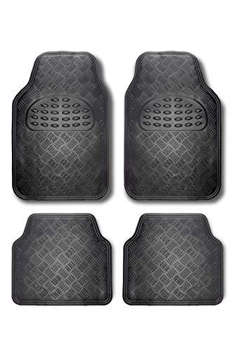 BCCORONA ALF10130 Aluminium Rubber Carpet, 4 stuks, zilver, set van 4