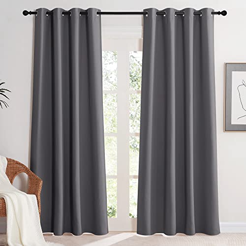 KGORGE Rideau Occultant - Rideaux Thermique Isolant Anti UV, Lot de 2 Rideaux Opaque Draperies Intérieurs Decoration pour Maison Chambre Fenetre avec...