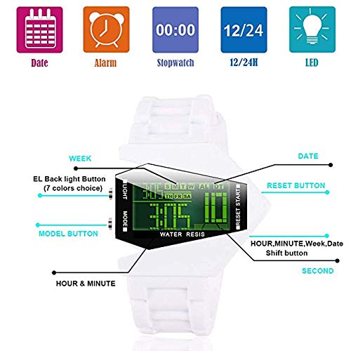 MASTOP Unisex Digital Sport Watch Multi Function Waterproof LED Electronic Quartz Silicone Watches for Student3