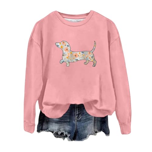 Hoodies Jumpers for Women UK Dachshund Mom Sweatshirt Womens Fall Fashion Tops Novelty Long Sleeve Shirts Dog Lovers Funny Halloween Costumes