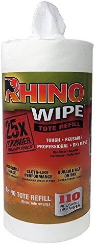 Rhino Wipeยฎ Refill Roll with 110 Strong Dry Wipes for Tote System - Don't Mess with The Rhinoโข