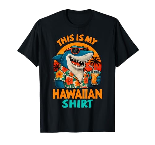 Cooler Hai Hawaiihemd Aloha Shark Tropical Luau Urlaub T-Shirt
