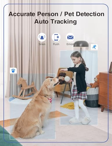 Indoor Security Camera, 2MP, 360° Coverage, Pet and Baby Monitor with App, Night Vision, Motion Detection - Image 4
