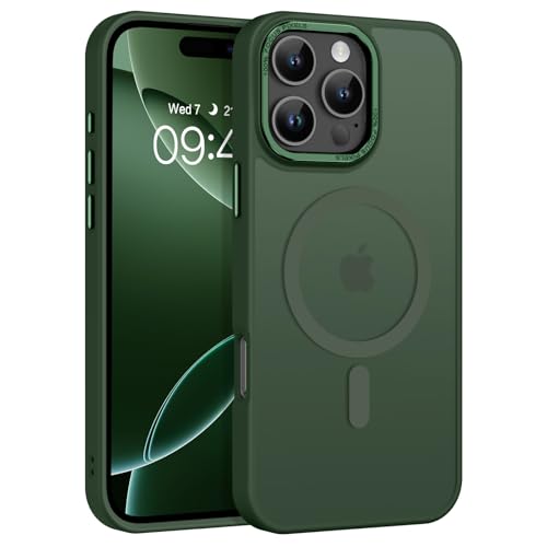 BENTOBEN Magnetic for iPhone 16 Pro Max Case,(Compatible with MagSafe) (Military Grade Drop Protection) Slim Translucent Matte Shockproof with Anti-Fingerprint Phone Case 6.9",Green
