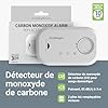 FireAngel FA6813 Détecteur de Monoxyde de Carbone CO, Capteur de Monoxyde de Carbone, Détecteur de CO et Alarme Portable, avec Piles, Bouton de Test
