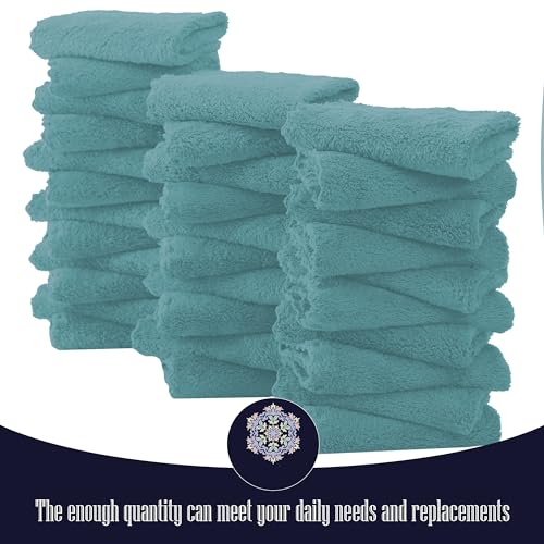 Image of Baby Washcloths, Microfiber Baby Towel - Teal, 10x10 Inch (Pack of 32)