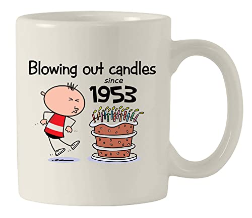 Blowing Out Candles Desde 1945 Hombres 70th Cumpleaños Taza De Cerámica