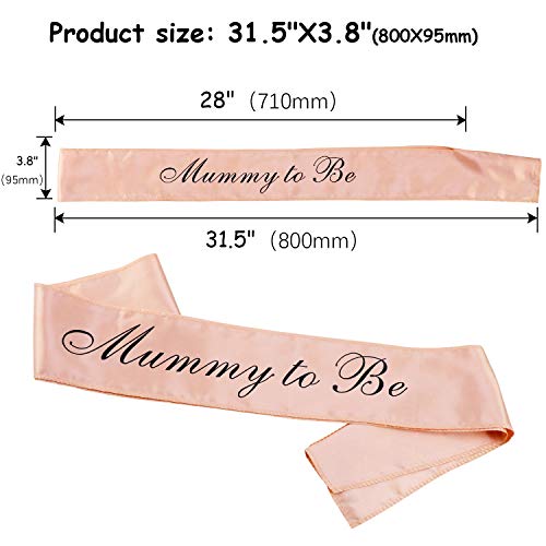 HOWAF Baby Shower Sash Party Decoration Mummy To Be Sash and Tiara, Mummy To Be Rhinestone Crown Headband Mum To Be Gifts Party Accessories for Her, White And Rose Gold