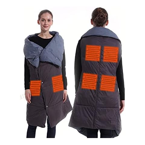 Multi Functional Electric Vest, USB Electric Heating Shawl, Portable Heating Shawl, Heating Shawl, Washable (Black) Cover