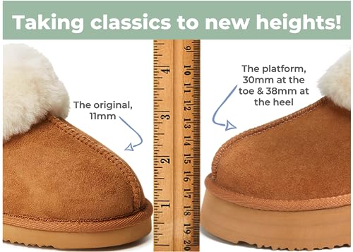 Dearfoams Women's Melton Shearling Platform Slippers3