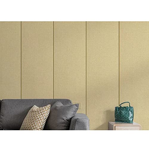 Papel tapiz de lino autoadhesivo beige de espuma impermeable en rollo de 65x280 cm
