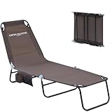 [キャンパーズコレクション 山善] ビーチベッド サマーベッド コット キャンプ アウトドア 折りたたみ式 簡単設営 リクライニング コンパクト C272-4(BR)