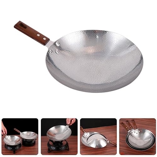 Wok de acero inoxidable con mango de madera ergonómico miniatura 6