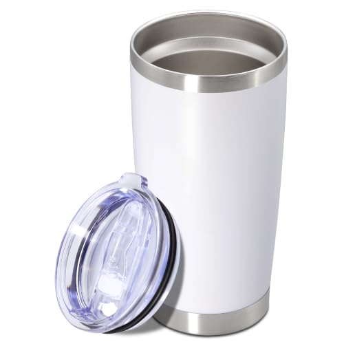 Image of 20oz Tumbler Insulated Tumblers Vacuum Coffee Mug with Lid White 1Pack