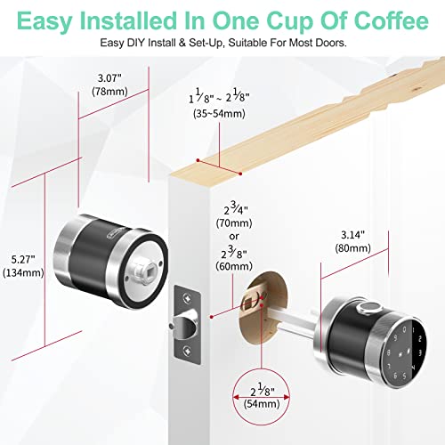 Geek Smart Door Lock Fingerprint Door Lock Biometric Door Lock With Keypad Smart Door Knob Remote Control With App Ic Card Mechanical Key Great For Airbnb Homes Apartments Hotels And Offices-Silver #TOP5