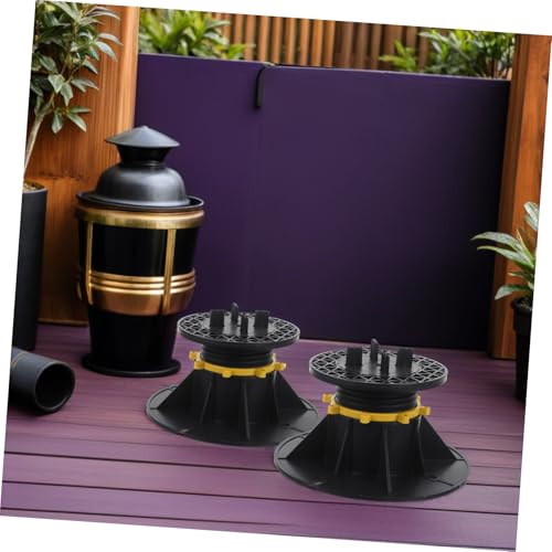 Support de sol extérieur WOONEKY réglable noir pour terrasse et dalles - 6