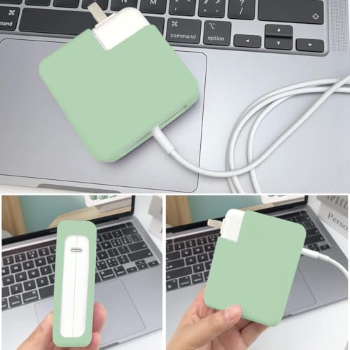 Image of Techmount Silicone Protective Cover for 29W /30W /35W MacBook Adapter Compatible with MacBook Air M2 M1 13 inch Models A2681 A2337 A2179 2020 (NOT FIT with Any Other Adapter) (Light Green)