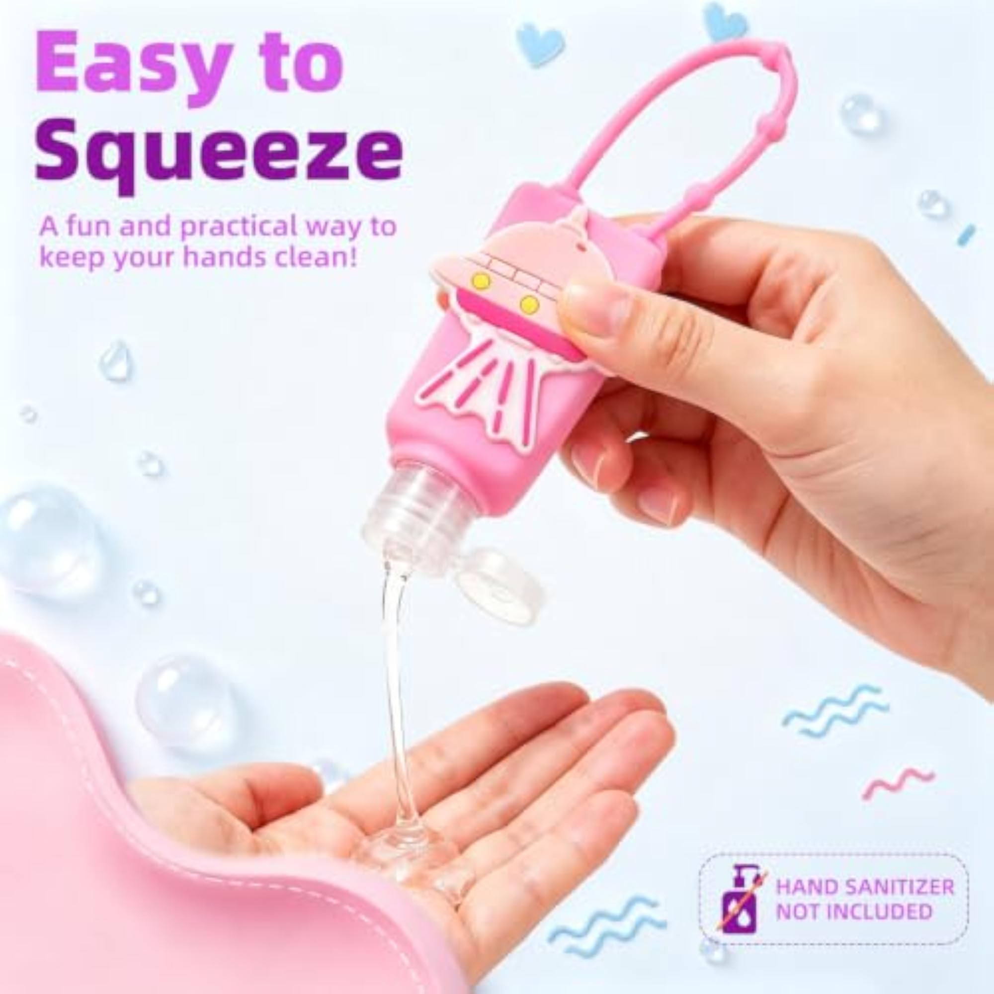 6Pcs Kids Empty Travel Bottles Hand Sanitizer Holder