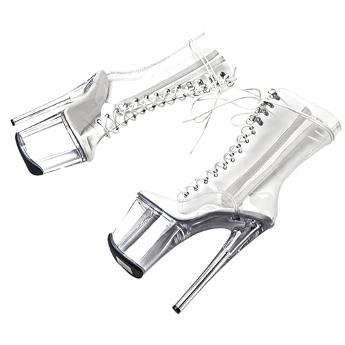WUXIN H&P Women's Clear Platform Exotic Pole Dance Ankle Short Boots Custom Open Toe Sexy Stiletto 8 Inch High Heel2