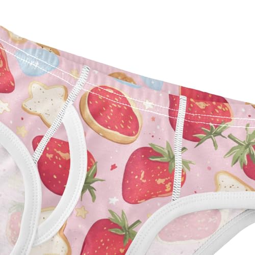 Wusikd Strawberries Stars Boys' Underwear Cotton Cookies Boys Briefs Soft Toddler Underwear 2T4